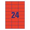 Etikett AVERY 3448 70x37mm univerzális piros 2400 címke/doboz 100 ív/doboz