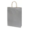 Dísztasak CREATIVE Classic Simple L 26x35x8 cm kraft egyszínű ezüst sodort füles