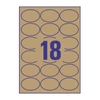 Etikett AVERY L7103-25 63,5x42,3 mm környezetbarát ovális barna kraft 25 íves