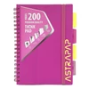 Spirálfüzet kockás ASTRA PAP B/5 100 lapos perforált színregiszteres Neon