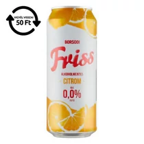 Alkoholmentes sör BORSODI Friss citrom 0,0% 500 ml DRS