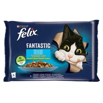 Állateledel alutasakos FELIX Fantastic macskáknak zöldséges halas válogatás aszpikban 4x85 g Állateledel alutasakos FELIX Fantastic macskáknak zöldséges halas válogatás aszpikban 4x85 g