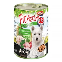 Állateledel konzerv PANZI FitActive junior kutyának liba- és nyúlhússal 415 g