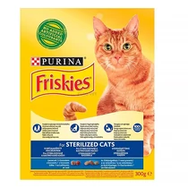 Állateledel száraz PURINA Friskies Sterilcat ivartalanított macskáknak lazaccal és zöldségekkel 300 g Állateledel száraz PURINA Friskies Sterilcat ivartalanított macskáknak lazaccal és zöldségekkel 300 g
