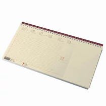 Asztali naptár kép nélküli REALSYSTEM fekvő sárga lapos blokktömbös bordó 2026.