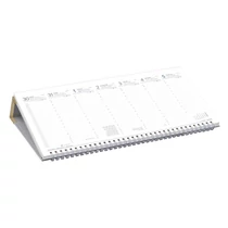 Asztali naptár kép nélküli TOPTIMER T050 fekvő fehér lapos bézs 2026.