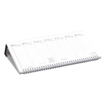 Asztali naptár kép nélküli TOPTIMER T050 fekvő fehér lapos bordó 2026.