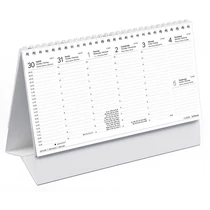 Asztali naptár kép nélküli TOPTIMER T055 álló fehér lapos papír táblás 2026.