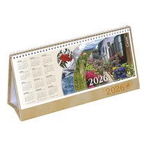 Asztali naptár képes CSÍZIÓ álló fehér lapos idézetes bőr hatású Öko hátlap drapp 2026.