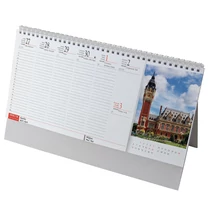 Asztali naptár képes REALSYSTEM álló fehér lapos Európa 2026.