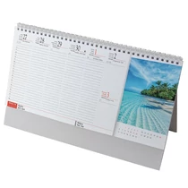 Asztali naptár képes REALSYSTEM álló fehér lapos Szigetek 2026.