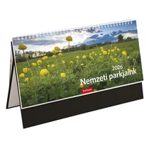 Asztali naptár képes TOPTIMER T054 álló fehér lapos Nemzeti park fekete 2026.