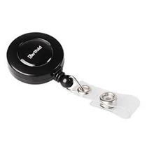 Azonosítókártya tartó DJOIS 60cm-es kihúzható zsinórral patentos fekete 10 darabos