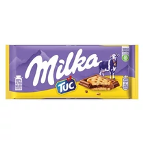 Csokoládé MILKA Tuc Alpesi tejcsokoládés-Sós krékeres 87 g Csokoládé MILKA Tuc Alpesi tejcsokoládés-Sós krékeres 87 g
