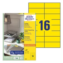 Etikett AVERY 3455 105x37mm univerzális sárga 1600 címke/doboz 100 ív/doboz Etikett AVERY 3455 105x37mm univerzális sárga 1600 címke/doboz 100 ív/doboz