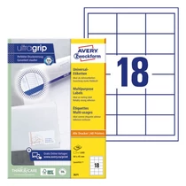 Etikett AVERY 3671 64x45 mm fehér univerzális  1800 címke/doboz 100 ív/doboz Etikett AVERY 3671 64x45 mm fehér univerzális  1800 címke/doboz 100 ív/doboz