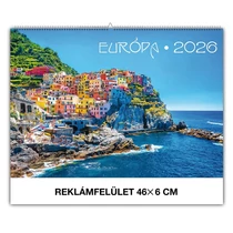 Falinaptár REALSYSTEM 460x320mm fekvő Európa 2026. Falinaptár REALSYSTEM 460x320mm fekvő Európa 2026.