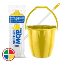 Felmosó szett BONUS extra vödör 11L+ 120cm nyél + softmop pótfej sárga