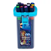 Filctoll ASTRA PEN háromszögletű kétvégű 12 darabos