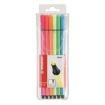 Filctoll STABILO Pen 68 neon 6 darabos Filctoll STABILO Pen 68 neon 6 darabos
