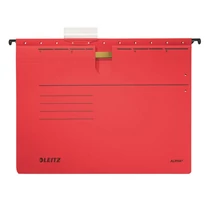 Függőmappa gyorsfűző szerkezettel LEITZ Alpha A/4 karton piros 25 darabos