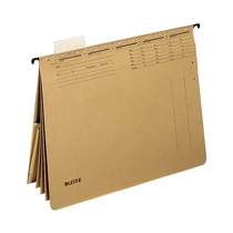 Függőmappa gyorsfűző szerkezettel LEITZ Alpha A/4 kombi karton natúr 25 darabos