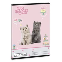 Füzet kockás ARS UNA A/5 32 lapos 27-32 Cute Animals-Tea Party