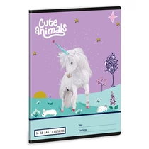 Füzet vonalas ARS UNA A/5 32 lapos 16-32 2.osztályos Cute Animals-Unicorn