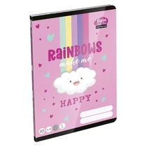 Füzet vonalas LIZZYSULI A/5 32 lapos 14-32 1.osztályos  Lollipop Rainbow