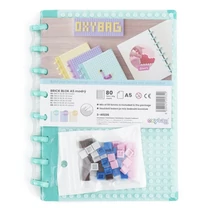 Spirálfüzet vonalas OXY lego design A/5 80 lapos kék
