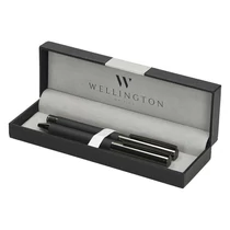 Golyóstoll készlet WELLINGTON Stamford golyóstoll + rollertoll fekete díszdobozban Golyóstoll készlet WELLINGTON Stamford golyóstoll + rollertoll fekete díszdobozban