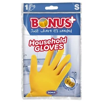 Gumikesztyű BONUS háztartási latex sárga S Gumikesztyű BONUS háztartási latex sárga S