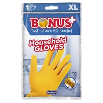 Gumikesztyű BONUS háztartási latex sárga XL Gumikesztyű BONUS háztartási latex sárga XL