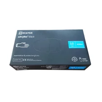 Gumikesztyű egyszer használatos nitril púdermentes fekete M 100 darabos Gumikesztyű egyszer használatos nitril púdermentes fekete M 100 darabos