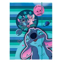 Gumis mappa COOLPACK Lilo és Stitch A/4 kék csíkos mintás