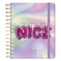 Határidőnapló PLANALL Midi B/6 heti spirálos keményfedelű gumis Nice 2026. Határidőnapló PLANALL Midi B/6 heti spirálos keményfedelű gumis Nice 2026.