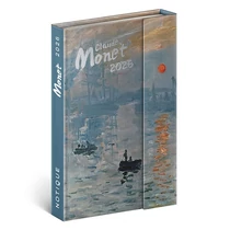 Határidőnapló mágnessel záródó REALSYSTEM 110x160mm heti sárga lapos Claude Monet 2026.