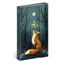 Határidőnapló mágnessel záródó REALSYSTEM 130x210mm heti sárga lapos Fox 2026.