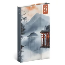 Határidőnapló mágnessel záródó REALSYSTEM 130x210mm heti sárga lapos Japan 2026.