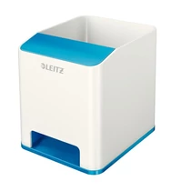 Írószertartó műanyag LEITZ Wow 2 rekeszes fehér/kék Írószertartó műanyag LEITZ Wow 2 rekeszes fehér/kék