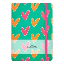 Jegyzetfüzet vonalas SPOKO A/5 96 lapos gumis keményfedeles kicsi szív Jegyzetfüzet vonalas SPOKO A/5 96 lapos gumis keményfedeles kicsi szív