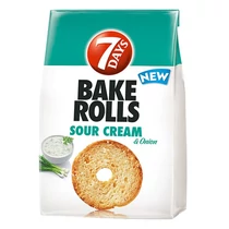 Kétszersült kenyérkarika TUC Bake Rolls hagymás tejfölös 80 g Kétszersült kenyérkarika TUC Bake Rolls hagymás tejfölös 80 g