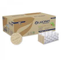 Kéztörlő hajtogatott LUCART EcoNat V2 21x21 cm 190 lap  barna 2 rétegű 20 csomag/karton