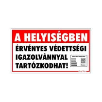 Matrica A helyiségben érvényes védettségi igazolvánnyal tartózkodhat "C" Matrica A helyiségben érvényes védettségi igazolvánnyal tartózkodhat "C"