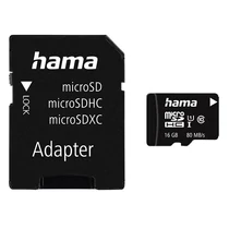 Memóriakártya HAMA microSDHC 16 GB + adapter Memóriakártya HAMA microSDHC 16 GB + adapter