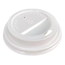 Műanyag tető ivólyukkal 70mm fehér PS 1.8dl papírpohárhoz 100 darabos Műanyag tető ivólyukkal 70mm fehér PS 1.8dl papírpohárhoz 100 darabos