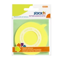 Öntapadós jegyzettömb STICK`N 70x70mm 360°-ban Öntapadós szövegbuborék forma sárga 50 lap