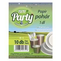 Pohár eldobható papír TUTI Party 1dl 10 darab/csomag
