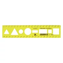 Sablon vonalzó OPTIMA hajlékony sárga 20cm