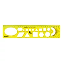 Sablon vonalzó OPTIMA hajlékony sárga 30cm